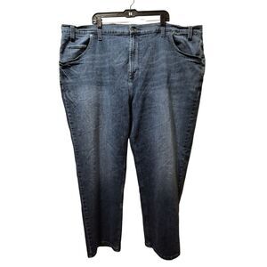 Nautica Jeans Men’s 54x30 Blue Straight Relaxed Fit Stretch Denim